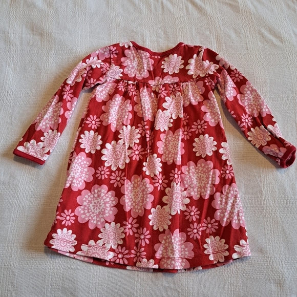 Hanna Andersson girls size 90 or 3T red, pink & white floral dress - Picture 2 of 5